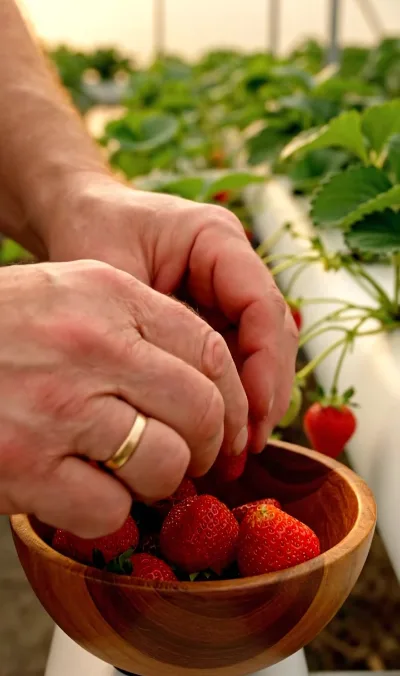 Ilustración: fresas maduras listas para cosechar